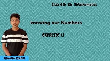 Exercise 1.1  Knowing Our Numbers Class 6 Maths NCERT  #KNOWING OUR NUMBER By Praveeen Tiwari |