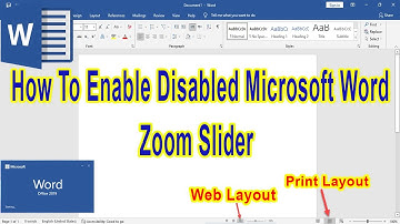 How to Enable Disabled Microsoft Word Zoom Slider.