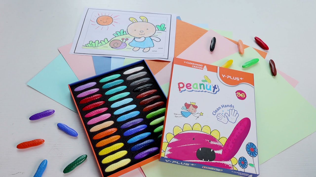 YPlus Peanut Crayons for Toddlers, Easy to Hold Washable Crayons for Kids,  Coloring Art Supplies 