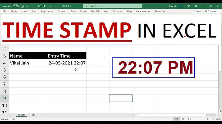 Time Stamp in EXCEL