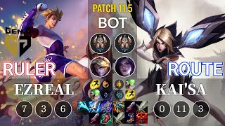 GEN Ruler Ezreal vs Route Kai'Sa Bot - KR Patch 11.5