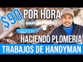 Reemplazando llave de agua exterior haciendo plomeria en trabajos de handyman y construccion en usa