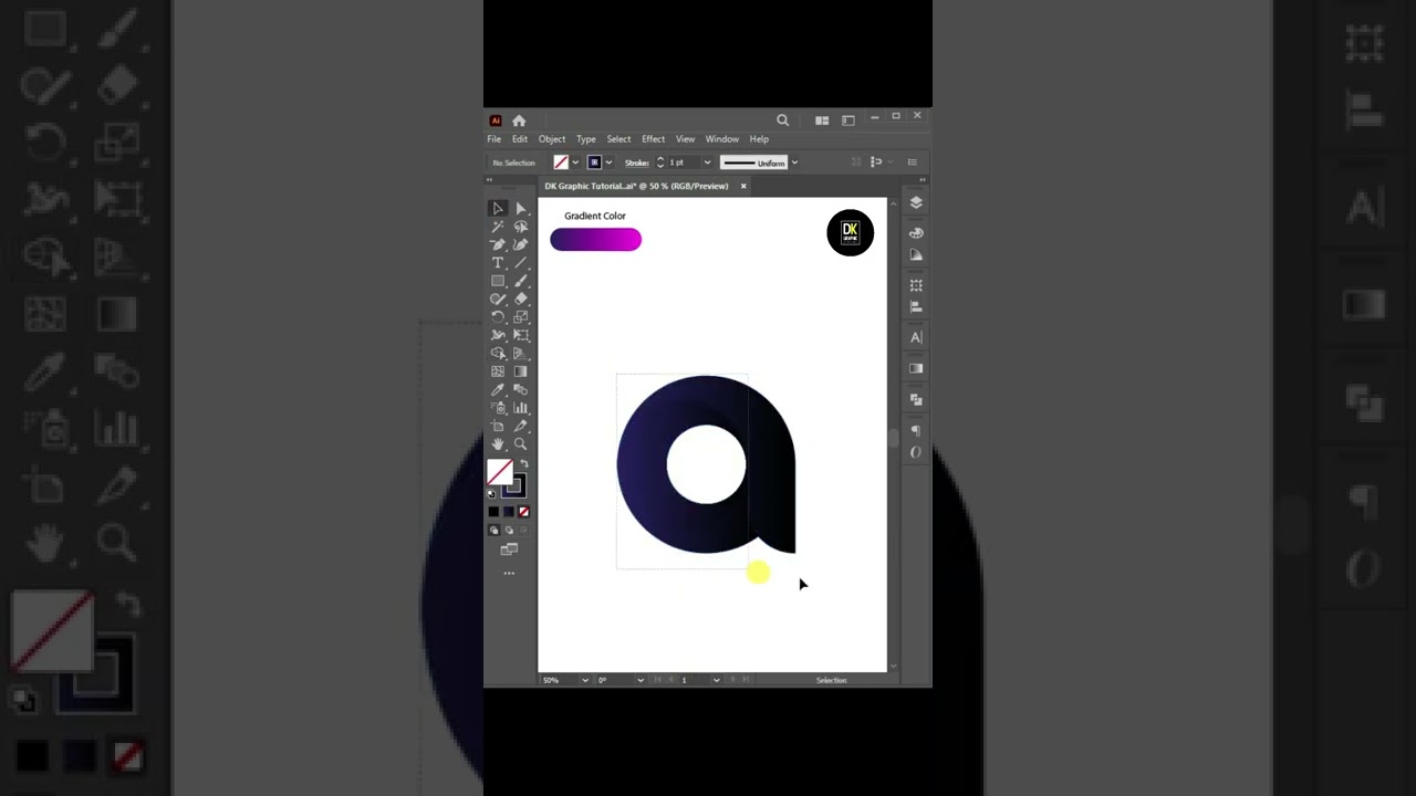 3D Modern 'a' Letter Logo Design in Adobe illustrator 