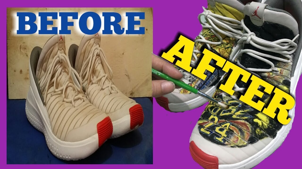 Tribute to Kobe Bryant:Customized shoes YoungheART byLuz - YouTube