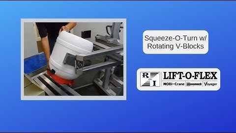 Squeeze-O-Turn with Rotating V-Blocks; Lift-O-Flex; Drum Handling; Box Handling