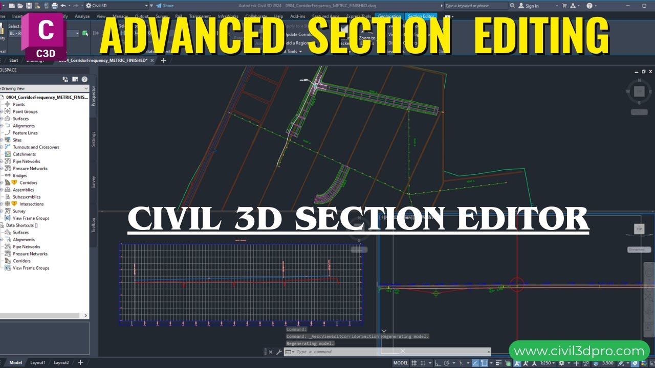 9.4 How to Edit Section Using Section Editor in AutoCAD Civil 3d | Advanced Civil 3d Complete Course