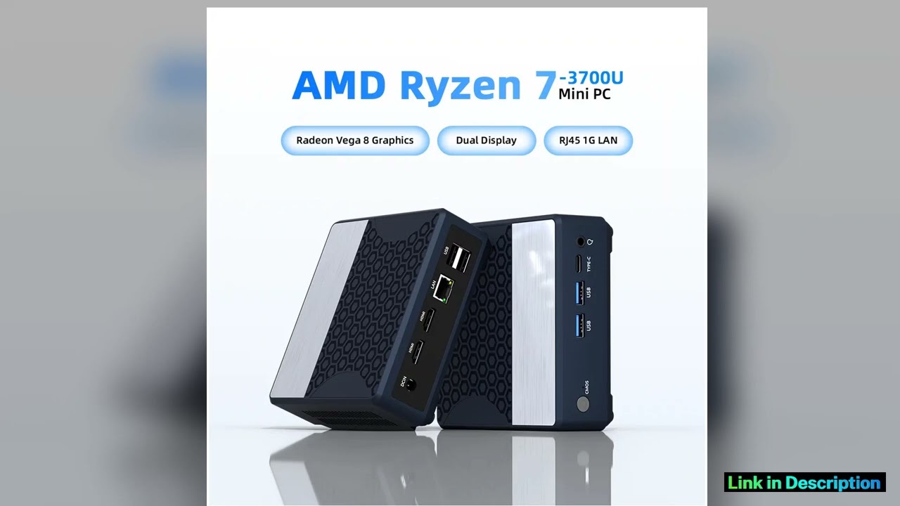 ZXIPC Zen Pocket Computer Mini PC AMD Ryzen7 3700U Dual Display Radeon Vega 10 1G LAN WIFI5 BT 42 1