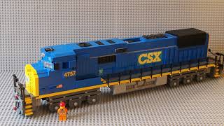 Custom Lego CSX Freight Train Locomotive 10 STUDS WIDE | Full Review|