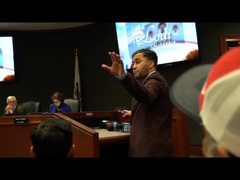 Shakir Khan speaks at the Lodi City Council Meeting after a questionable resignation
