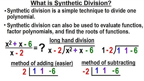 Algebra Ch 50: Synthetic Division (1 of 16) What is Synthetic Division?