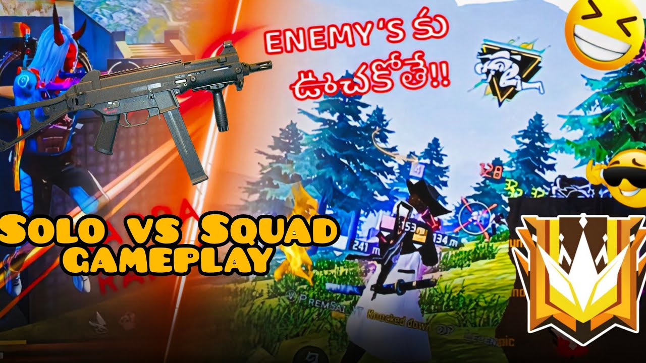 Solo vs Squad gameplay || 1 vs 4 clutch with ump || #ump #gameplay # ...