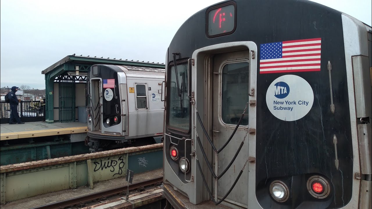 NYC Subway: R160 F Train Action at Avenue X with R32 Move & R160 Wrong ...