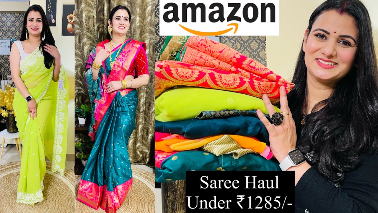 Partywear Amazon Saree Haul, Silk Saree,