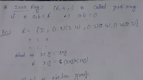 5. Zero ring definition and examples | ring Theory | AdnanAlig
