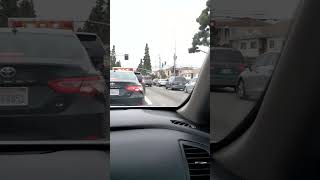 Los Angeles county fire department station 173 city of champions responding code 3(CLOSE CALL)