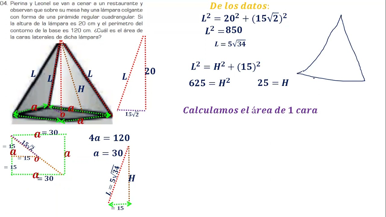 Volumen piramide cuadrangular