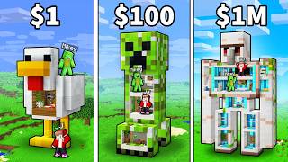 JJ and Mikey: From POOR To RICH Mob Statue in Minecraft -...