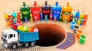 Fruits & Cars In Rain Gutter Doing Marble Run Race with Dump Truck Experiment Coke, Fanta, Mentos by DIYHUB 47,943 views 8 months ago 10 minutes, 40 seconds
