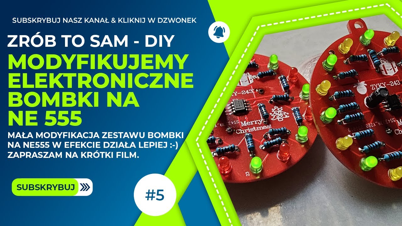 Zrób to sam: Efektowna bombka LED na choinkę! (Prosty układ NE555)