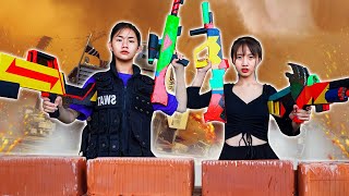 Xgirl Nerf Studio: Cherry The Prince's Case ! Candy Nerf Guns Fight Alibaba Team