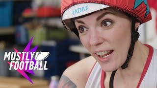 NFL Player Tries Roller Derby For the First Time | Mostly Football