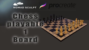 Nomad Sculpt - Chess - 1 Board - Tutorial Beginner / Text / Textures / UV (V1.68 -20.11.2022)