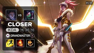 T1 Closer Akali Mid vs Sylas - KR Grandmaster Patch 11.11