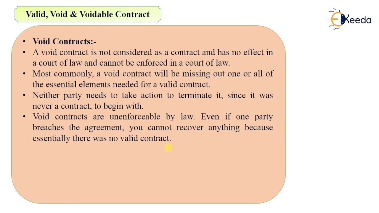 examples of valid void and voidable contracts