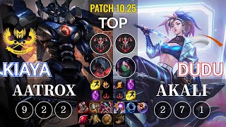 GAM Kiaya Aatrox vs HLE DuDu Akali Top - KR Patch 10.25