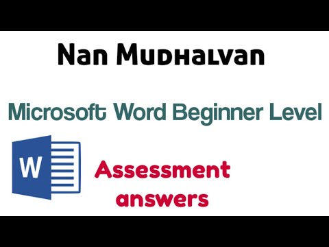 Nan Mudhalvan course | Microsoft word beginners level assessment ...