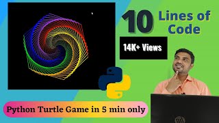 Python  Turtle Program  in 5 minutes only | Python Turtle Game | Python game easy in 10 Lines Code screenshot 3