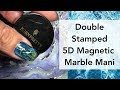 Double Stamped 5D Cat Eye Magnetic Marble Mani || Born Pretty || Discount Code MANHX31