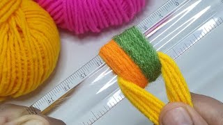 5 Superb Hand Embroidery Flower making ideas with Woolen Yarn and Scale | Easy Sewing Hack