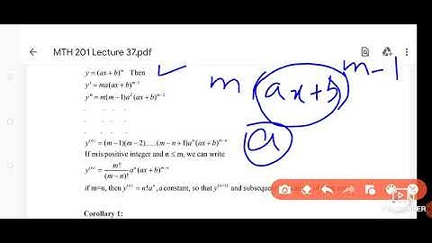 MTH201 Lecture#37 higher oder derivatives and Lebniez Theorem