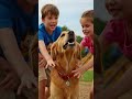 Kids Play with Dog! Funny Playground Chase  BrightMind Kids #USA #shorts  #kidsanddogs #puppydance