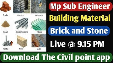 Mp Sub Engineer Crash Course | Building Material  ( Bricks & Stone ) by Sandeep sir
