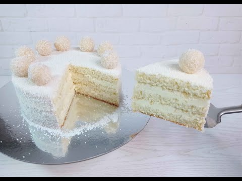 торт РАФАЭЛЛО! идеальный КОКОСОВЫЙ БИСКВИТ! конфетки КОКОСОВЫЕ быстро и вкусно Сборка торта РАФАЭЛЛО