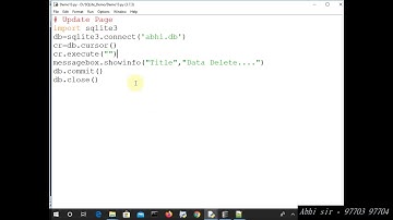 Database connectivity in python through Sqlite in hindi part 13