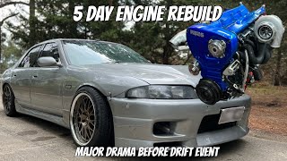 Rebuilding My RB25 In 5 Days + Engine Drama