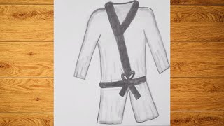 رسم سهل||تعليم رسم ملابس كاراتيه سهلةEasy drawing || teach easy drawing karate clothes