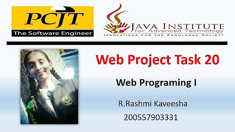 Java institute || Web Programing 1 || eShop Project Task 20