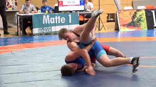Wrestling / Ringen LM Sachsen 2024, Leipzig, Jugend A (U17) Freestyle, 92 kg, Dathe - Schenderlein