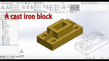 سوليدورك Mechanical Drawing using SolidWorks , Exercise 15 A cast iron block