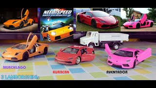 Toy cars for kids - 3 Lamborghinis - #diecast #modelcars #collection #sports #cars #toys #review