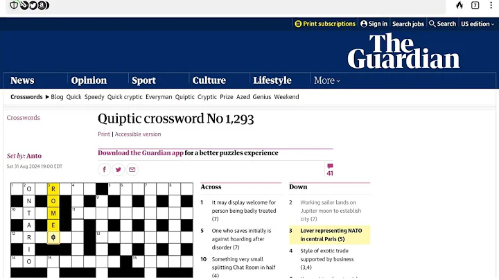 Guardian Quiptic Crossword (No. 1,293)