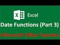 MS Excel - Date Functions Part 3