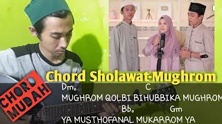 Video thumbnail of "CHORD SHOLAWAT MUGHROM(TERGILA-GILA)|3 BERSAUDARA|SHOLAWAT MERDU|Lyrik kunci gitar mudah buat pemula"