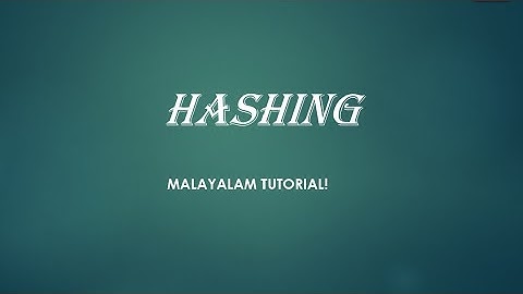 Hashing | Hash Function | Hash table searching | Data structures |  Malayalam Tutorials