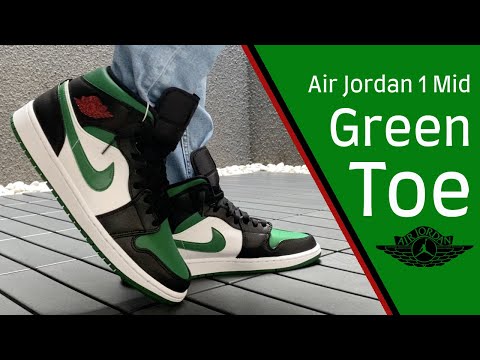 jordan 1 mid green on feet