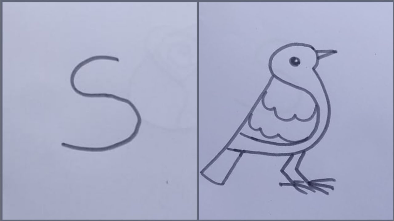 SPARROW DRAWING//How to draw a sparrow bird in easy way//Bird ...